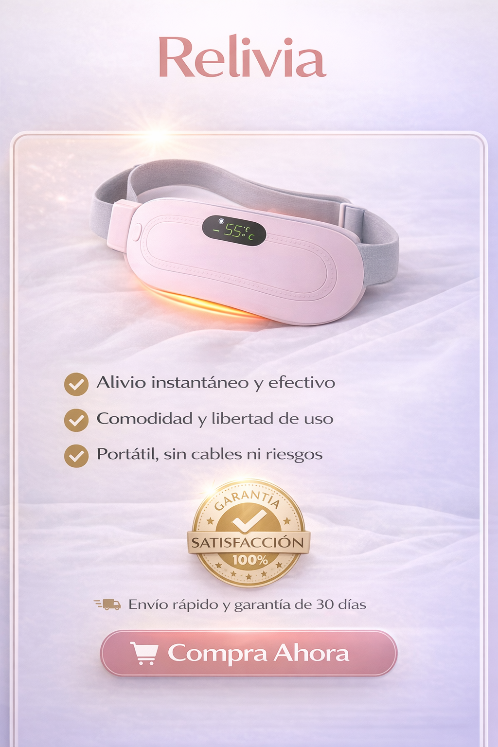 Relivia - Almohadilla térmica para cólicos con alivio inmediato