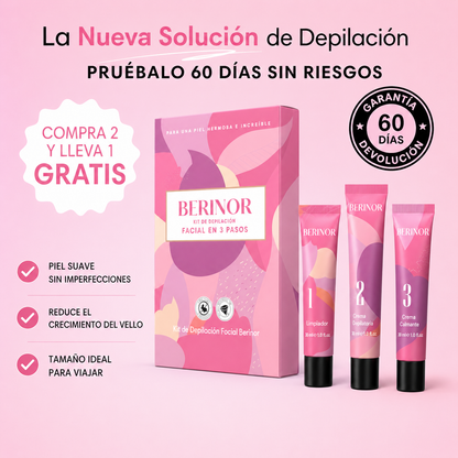 BERINOR Smooth™ Sistema de Depilación Facial 3 Pasos