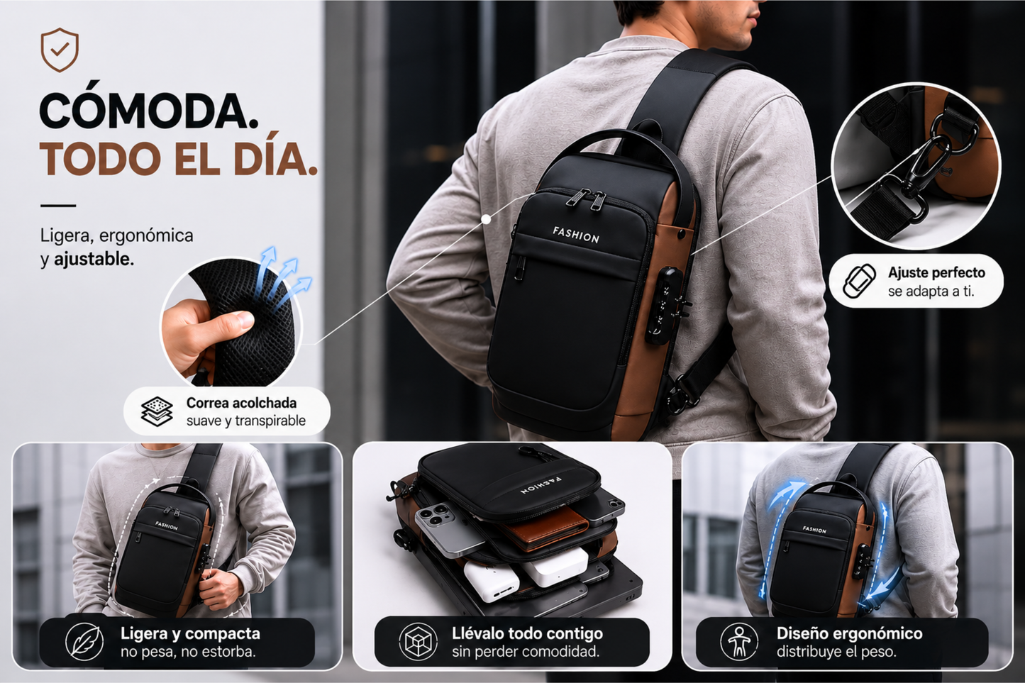 SecureGo - Seguridad, comodidad y carga portátil en un solo bolso
